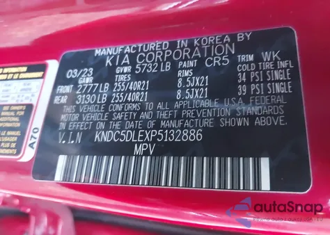 2023 Kia Ev6 Gt from USA, damaged, VIN KNDC5DLEXP5132886